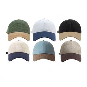 หมวกเบสบอลทรงสปอร์ต 6 แผง แบบขายส่ง ปักลายและพิมพ์ลายได้ตามสั่ง สไตล์วินเทจทำสีซีดแบบสองสี ผ้าฝ้ายล้างสี หมวกทรง 'Dad' - Product Image 2