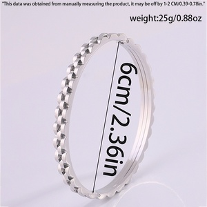 Brazaletes <span class=keywords><strong>de</strong></span> Acero Inoxidable con Forma <span class=keywords><strong>de</strong></span> Corazón, Plateados con Diseño <span class=keywords><strong>de</strong></span> Cielo Estrellado, Versátiles y Elegantes <span class=keywords><strong>para</strong></span> Mujer, con Circonita - Product Image 6