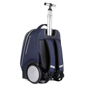 Unisex trường Túi máy tính xách tay Ba lô cầu THANG LEO bánh xe không thấm nước Chống Trộm dây kéo đóng cửa ba lô với bánh xe - Product Image 3