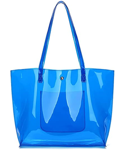 clear tote bag transparent pvc fashion clear beach bag custom tote large pvc women's tote bag