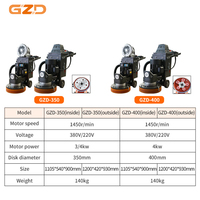 Meuleuse à béton électrique personnalisée GZD 110V/220V/380V, machine à poncer les sols haute efficacité pour l'époxy et le ciment