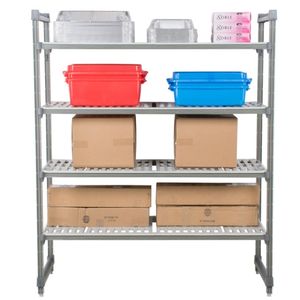 Cambro ชั้นวางของพลาสติก4ชั้นชั้นวางของในครัวชั้นวางเชิงพาณิชย์ชั้นเก็บอาหารในครัว - Product Image 1