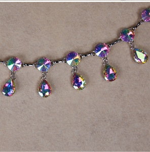 ELLE DANSES Danse Du Ventre Métal <span class=keywords><strong>Argent</strong></span> Couleur Goutte D'eau Forme Strass Hanche Taille Chaîne <span class=keywords><strong>Ceinture</strong></span> pour Danseuses Orientales - Product Image 4