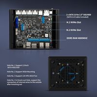 Dispositivo de Firewall CWWK N150, Mini PC Nueva con 4 Puertos I226-V 2.5GbE LAN, DDR5, SSD, 2xHD+DP+Type-C, F2 OPNsense, Micro PC Sin Ventilador