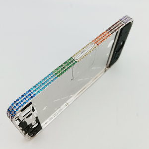 Sẵn sàng phong cách cổ phiếu cho iPhone 4 bạch kim mạ điện thoại khung với tay Inlayed đầy màu sắc Zircon bezel giữa khung - Product Image 4
