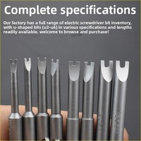Punta de Destornillador Tipo U de Acero S2 de 60 mm y 100 mm, Llave de Seguridad para Destornillador Eléctrico, Directo de Fábrica