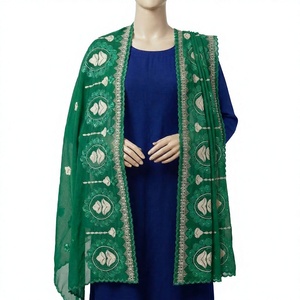 Women's Long <b>Chiffon</b> Hijab <b>Scarf</b> Floral Rhinestone Embroidered Lightweight Breathable Summer Shawl Wholesale - Product Image 4