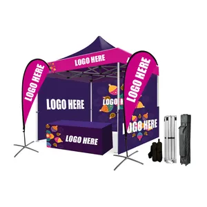 Fournisseur Gazebo Auvent Extérieur Événement Aluminium Personnalisé rapide Pop Up Imprimé pliant Salon publicitaire Tente 10x10 Ventes 3x3 Tente