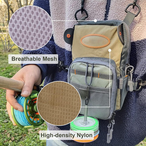 مخصص متعدد الجيوب الخريف نهر يطير الصيد حزمة الصدر يطير الصيد الحقيبة الصيد - Product Image 3