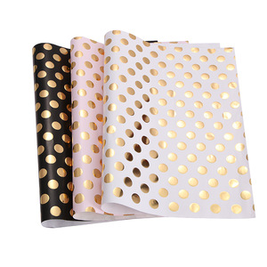 Polka Dot Hot Foil Stamping Gift Wrapping Paper Black White Pink Gold Wholesale for Qixi Festival Gift Boxes - Product Image 5
