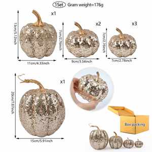 Venta caliente Decoración de Halloween Simulación de plástico Calabaza Colorido Brillante Accesorios de decoración de vacaciones de Halloween - Product Image 5