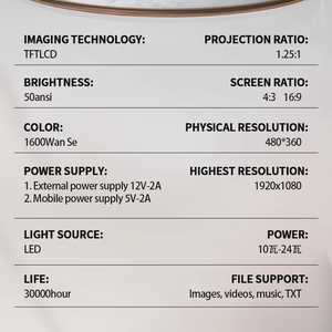 <span class=keywords><strong>LCD</strong></span> <span class=keywords><strong>Mini</strong></span> Máy chiếu xách tay hy300 M5 Wifi kết nối hỗ trợ 1080P HD Máy chiếu 2025 - Product Image 4