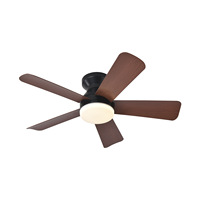 Ventilateur de plafond LED moderne à conversion de fréquence silencieuse avec 5 pales, télécommande et variateur d'intensité pour salon - Vente en gros usine