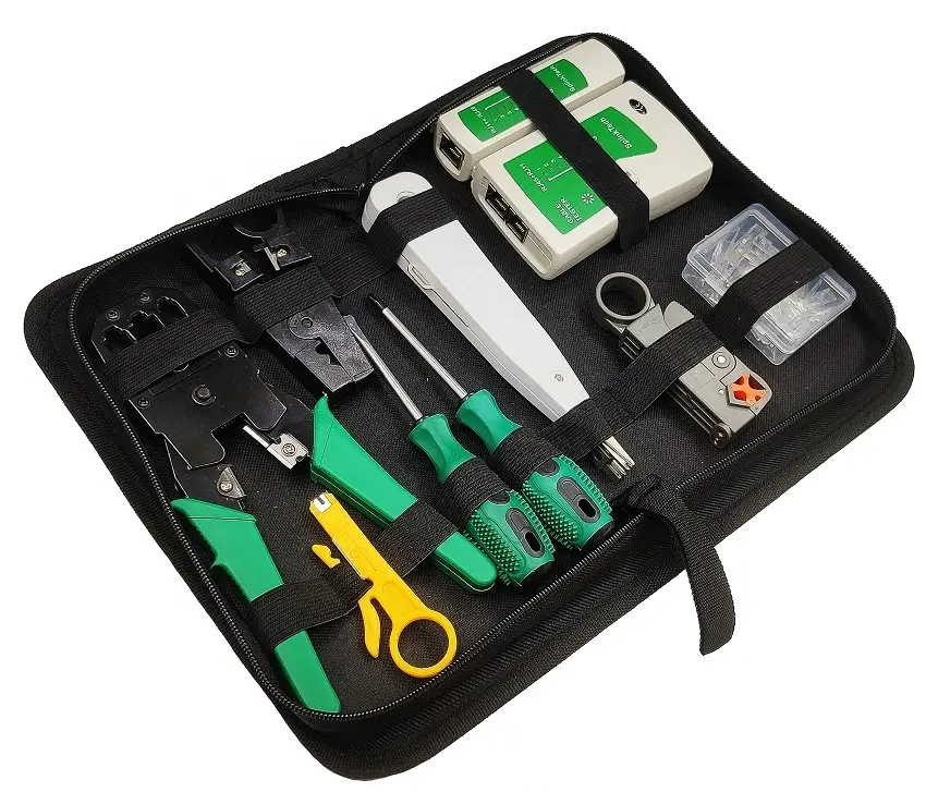 Hot 12 en 1 Kit d'outils de réparation d'ordinateur professionnel Tournevis plat Coupe-fil Maintenance informatique Kit de boîte à outils de réparation de réseau