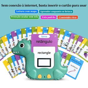 Tarjetas de Memoria Interactivas Bilingües en Portugués e Inglés con Dinosaurios, 224/510 Palabras, Juguete Educativo para Niños Pequeños, Certificado CE - Product Image 2