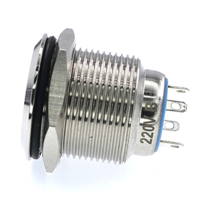 5V LED mini 3-vị trí tự động đẩy nút chuyển đổi thép không gỉ Brass IP65 vòng đầu 19mm lắp lỗ 5A tối đa hiện tại - Product Image 5