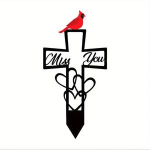 2D Flat Iron Cross <b>Ornament</b>, Personalized Memorial Plaque, <b>Grave</b> Remembrance Decor - Product Image 4