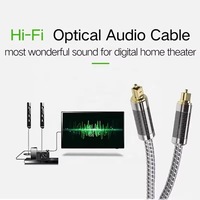 Cable de Audio Óptico Digital con Conectores Chapados en Oro de 24K, Cable de Audio Óptico HiFi TOSLINK con Malla de Nailon