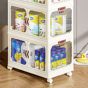 กล่องเก็บของพับได้แบบขายส่ง ตู้เก็บของแบบพับได้ กล่องพลาสติกมีประตู สำหรับของเล่นและหนังสือ - Product Image 6