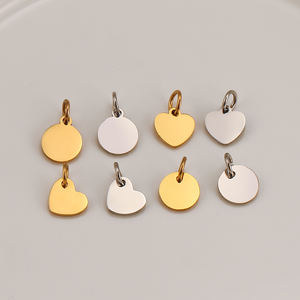 อะไหล่โลหะสแตนเลสเปล่ารูปหัวใจ/วงกลม/สี่เหลี่ยม/วงรี สำหรับงาน DIY ชิ้นส่วนอุปกรณ์เสริมแฟชั่นขนาดเล็ก ตัดด้วยเลเซอร์ ปั๊มขึ้นรูป ขึ้นรูปด้วยเครื่องจักร รับผลิตแบบ OEM - Product Image 1