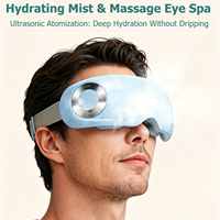 Masseur oculaire intelligent à ultrasons avec atomisation, compresse chaude, thérapie musicale et vibration pour soulager la fatigue