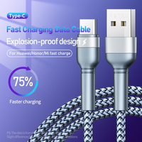 Cable de Datos USB a Tipo-C con Trenzado de Silicona para Carga Rápida de 5V/2.4A para Teléfonos Android
