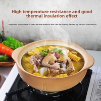 XUANHUI Pot en terre cuite fait main, antiadhésif, haute température, pour cuisinière à charbon, pour hot-pot, riz, bouillie et bœuf style street-food