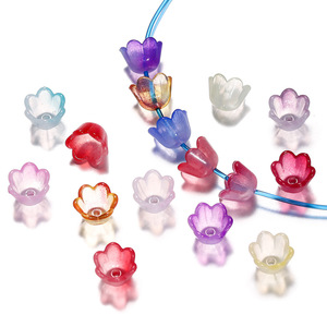Acrylic Flower Beads 9x10mm Gradient Color For Jewelry Making DIY Craft <b>Material</b> Loose Beads Spring 2024 Yiwu Origin - Product Image 1