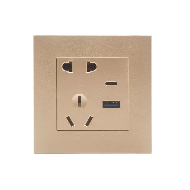wall outlet extender with USB type c surge protection 5 pin wall socket usb with usb charger shelf