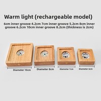 Base de lampe LED sans fil sculptée en forme de cube, support de lampe en cristal, pendentifs artisanaux, cadeau créatif, lumière d'ambiance