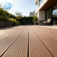 Planche de terrasse WPC 140x25mm, grain de bois embossé 3D, revêtement de sol composite extérieur pour patio, terrasse, jardin