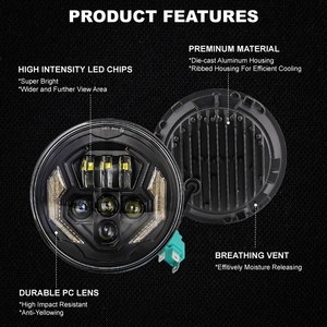 Phare LED OVOVS 7 pouces 45W, faisceau haut/bas, DRL, <span class=keywords><strong>clignotant</strong></span>, IP67 pour Jeep Wrangler JK TJ <span class=keywords><strong>Lada</strong></span> <span class=keywords><strong>Niva</strong></span> Hummer - Product Image 4