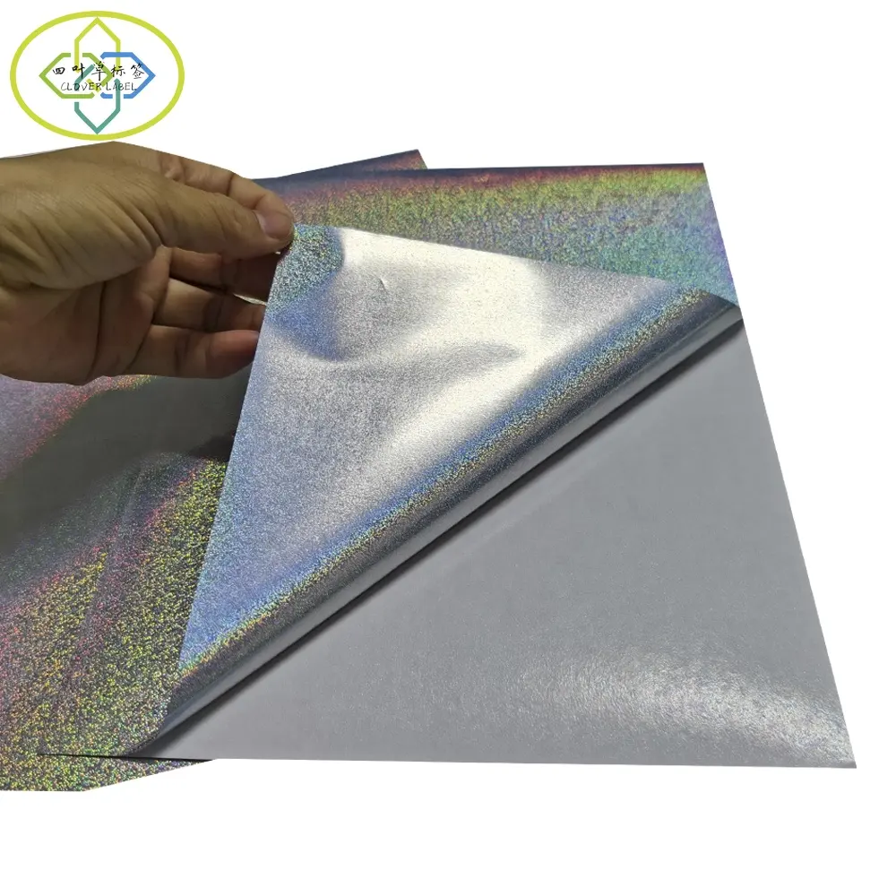 Toptan yüksek kaliteli lazer folyo küçük noktalar ve büyük noktalar kendinden yapışkanlı 3D Hologram etiket A4/A3size