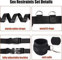 Kit de bondage BDSM, ensemble de restraints pour lit, sangles réglables, jouets sexuels avec menottes et attaches de cheville pour adultes, jeux de plaisir pour couples