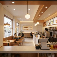 De 30 à 50 mètres carrés, offre de conception et de décoration de magasin professionnelle, ensembles complets d'équipements, tables, chaises, bureaux de réception