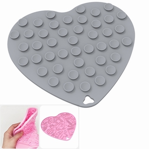 Heart-Shaped Silicone Pet Lick <b>Mat</b> for Dogs & <b>Cats</b>, Slow Feeder with Suction Cup, Anti-Choking & Anxiety Relief Food Puzzle Pad - Product Image 2