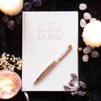 LABON A5 My Gratitude Journal Mindful Living Positive Affirmations Personal Growth Journal With Rose Quartz Pen