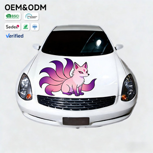 Autocollant personnalisé en vinyle dégradé renard à <span class=keywords><strong>neuf</strong></span> queues pour capot de voiture, décalcomanie mignonne créature mythique pour l'aménagement extérieur du véhicule - Product Image 1