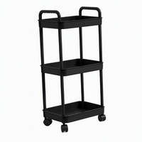 Chariot roulant à trois niveaux en PP écologique, étagère de rangement moderne pour toilettes, meuble de rangement mobile sur pied pour salon