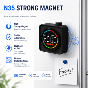 Minuteur numérique F10, batterie rechargeable, matériau ABS, 3 niveaux de <span class=keywords><strong>volume</strong></span>, compte à rebours/compte à rebours positif, mode Pomodoro pour la préparation aux examens, l'étude des enfants - Product Image 4
