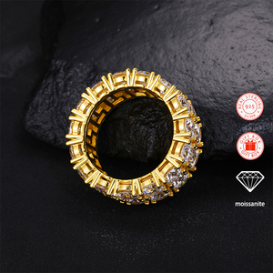 1 anillo <span class=keywords><strong>de</strong></span> moissanita con incrustaciones para hombre, anillo <span class=keywords><strong>de</strong></span> <span class=keywords><strong>plata</strong></span> <span class=keywords><strong>de</strong></span> ley S925 chapado <span class=keywords><strong>en</strong></span> <span class=keywords><strong>oro</strong></span> <span class=keywords><strong>de</strong></span> 18 quilates, anillo estilo hip hop - Product Image 6