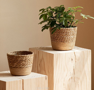 Round Woven Seagrass Hanging <strong>Plant</strong> Flower Pot Water Hyacinth Storage <strong>Basket</strong> <strong>for</strong> Outdoor - Product Image 5