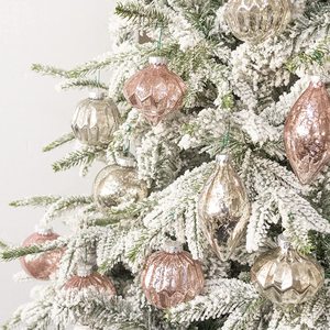 Adornos navideños <span class=keywords><strong>de</strong></span> vidrio Champagne Silver Hanging Christmas Balls Finials para la decoración del árbol <span class=keywords><strong>de</strong></span> Navidad Ecológico - Product Image 3