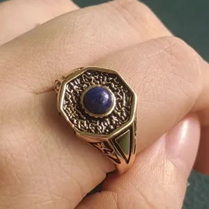 Echte reine S925 Silber Trau ringe für Männer & Frauen Inspiriert von 'The Vampire Diaries' mit Lapislazuli & <span class=keywords><strong>Diamond</strong></span> Inlay Schmuck