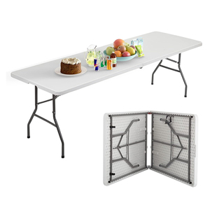Venta caliente al aire libre boda Rectangular blanco HDPE 72 pulgadas fiesta eventos plástico 6 pies mesa plegable - Product Image 1