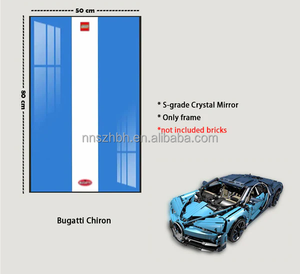 Vitrine murale pour modèle de voiture <span class=keywords><strong>Bugatti</strong></span> <span class=keywords><strong>Chiron</strong></span> 42083 en blocs de construction, 80x50cm, cadre en miroir cristal de qualité S uniquement - Product Image 3