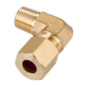 90-Grad-Winkeladapter 1/4 \ "Rohr Außen durchmesser X 1/8 \" NPT-Außengewinde Messing-Kompression srohr verschraubung - Product Image 2