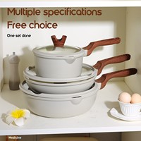 Batterie de cuisine antiadhésive Donnor Ruili 9/15/21 pièces en granit, comprenant casserole à lait, marmite à soupe et poêle à frire, nouveau style chinois avec couvercles en silicone