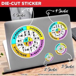 Pegatina <span class=keywords><strong>de</strong></span> la Ley <span class=keywords><strong>de</strong></span> Ohmios, Pegatina <span class=keywords><strong>de</strong></span> la Ley <span class=keywords><strong>de</strong></span> Ohmios en Forma <span class=keywords><strong>de</strong></span> Rueda, 2 Pegatinas <span class=keywords><strong>de</strong></span> Vinilo Impermeables para Casco, Laptop, Botella <span class=keywords><strong>de</strong></span> Agua, Funda <span class=keywords><strong>de</strong></span> Teléfono - Product Image 3