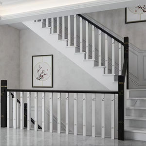 Moderne Eenvoudige Wind Massief Houten Trap Met Metalen Rubber Voor Thuis En Villa Massief Houten Trapdelen - Product Image 1